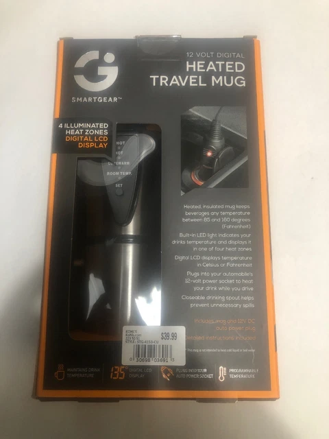 Smartgear Travel Mug Auto 12V Digital Heated Travel Mug Hot Stainless Coffee Cup