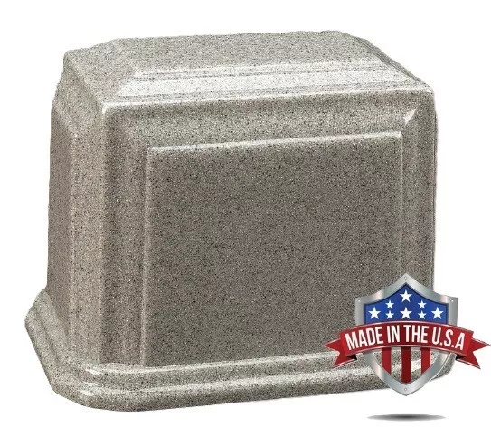 At Peace Memorials Millennium XL Cultured Marble Urn for Ashes (Misty Grey) 300c