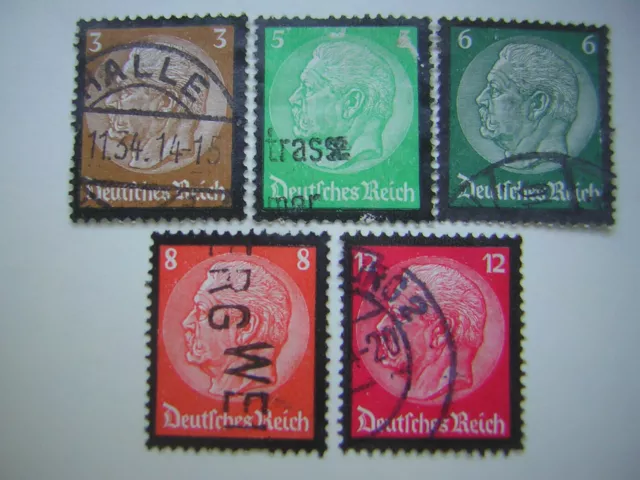 Briefmarken 1934 Hindenburg gebraucht mit Stempel