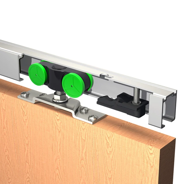 FERRURE DE PORTE coulissante kit complet rail roulant en aluminium 165 ...
