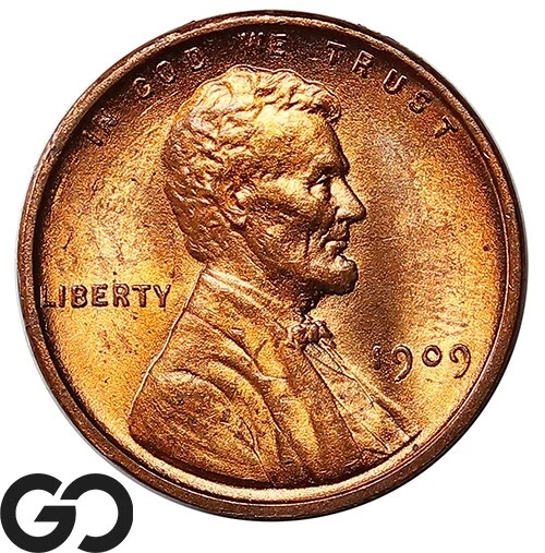 1909 VDB Lincoln Cent Wheat Penny, Red-Brown, Solid Gem BU++ RB ** Free Shipping