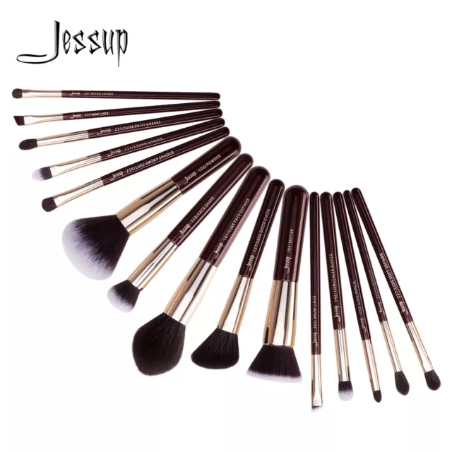 Jessup 15pcs Complete Collection Make up Brushes Set Foundation Concealer Blush