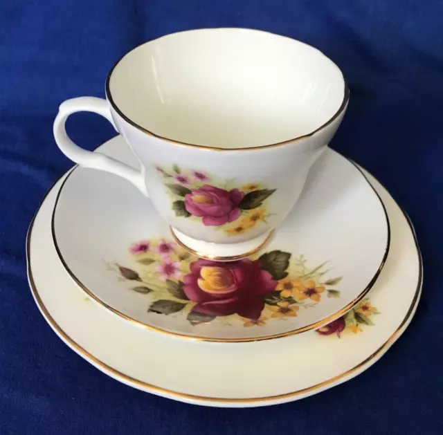 Crown Trent Staffordshire Fine Bone China Vintage 3 Piece Tea Set Original Item