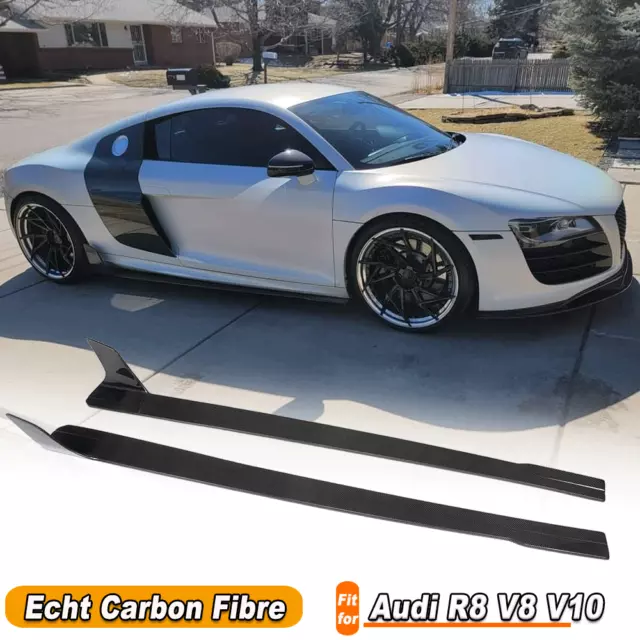 Passt für Audi R8 V8 2008-2015 Carbon Seitenschweller Side Skirts Spoiler Lippe