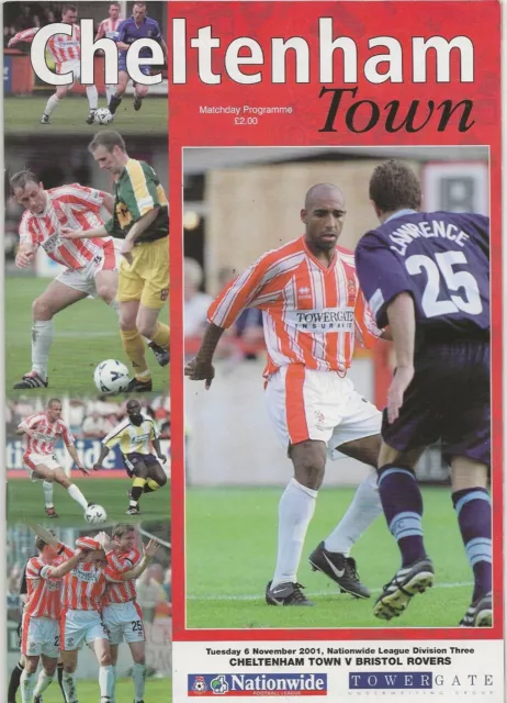 2001/02 Cheltenham Town v Bristol Rovers Division 3 Programme