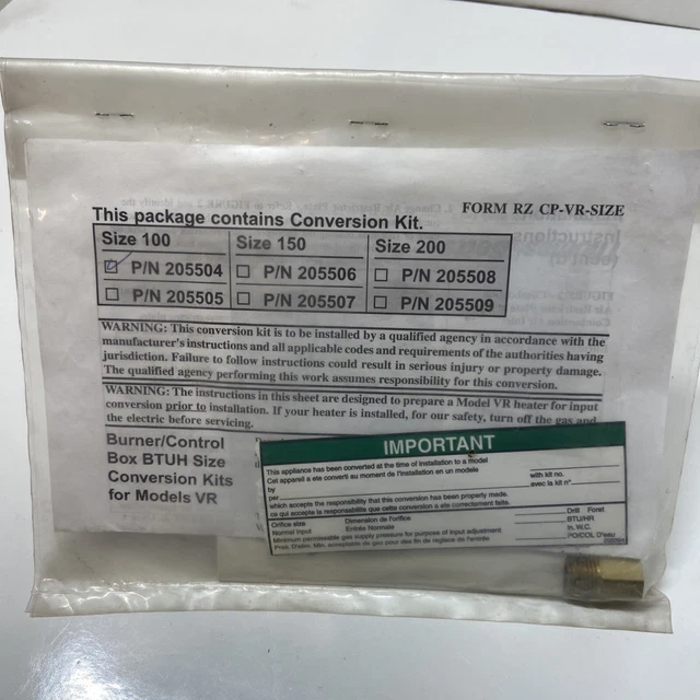 REZNOR CONVERSION KIT #205504 - Conversion Kits for Models VR