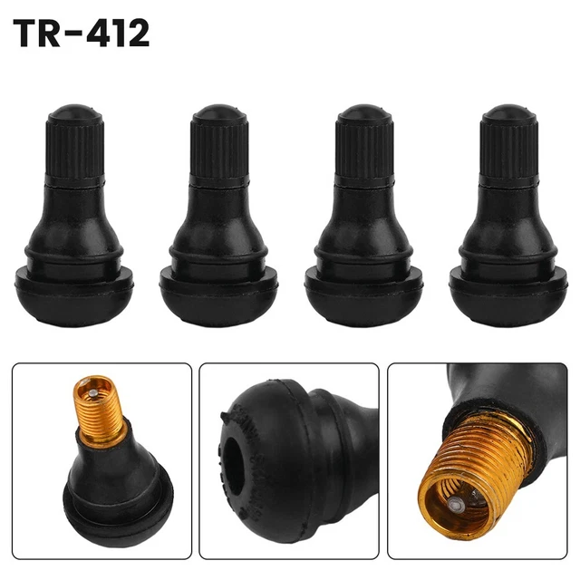 10 Tiges De Valve TR412 Pour Pneu Tubeless VTT – Noir – Cuivre + Caoutchouc