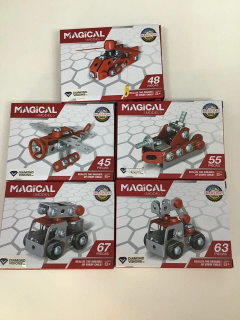 Iron Commander Mini Erector Set Metal Building Sets x 5 (Fire Trucks Series)