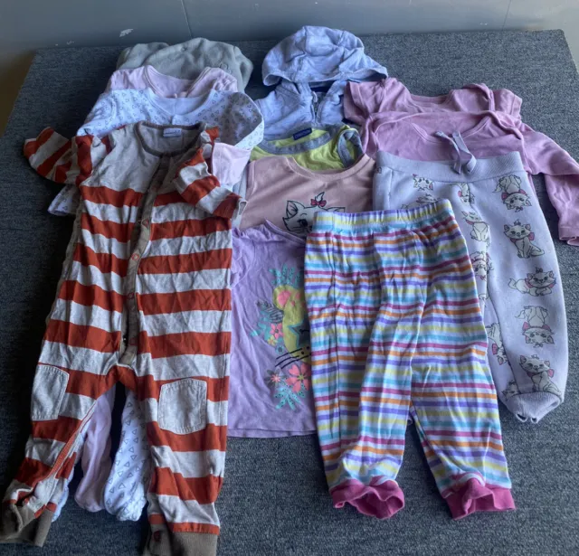 Bundle of Baby Girls Clothes Age 9 to 12 Months. Collection Of  12 Items