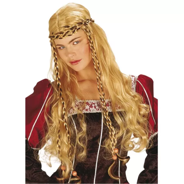 Blonde Perücke Mittelalter Karneval Prinzessin Burgfräulein Cosplay Damen Party