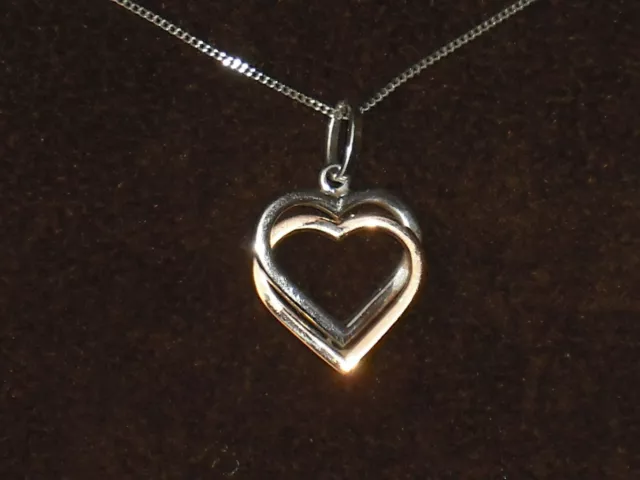 9ct White Gold Sapphire 0.05ct Diamond Heart Pendant | Ernest Jones