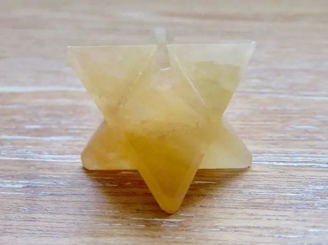 Yellow Aventurine Merkaba Star Point Stone Healing Natural Reiki Energy Gemstone