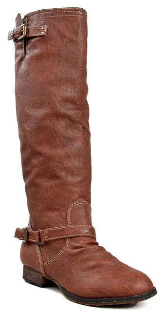 Breckelles Outlaw-81 Women's Red Zipper Tall Riding Boots