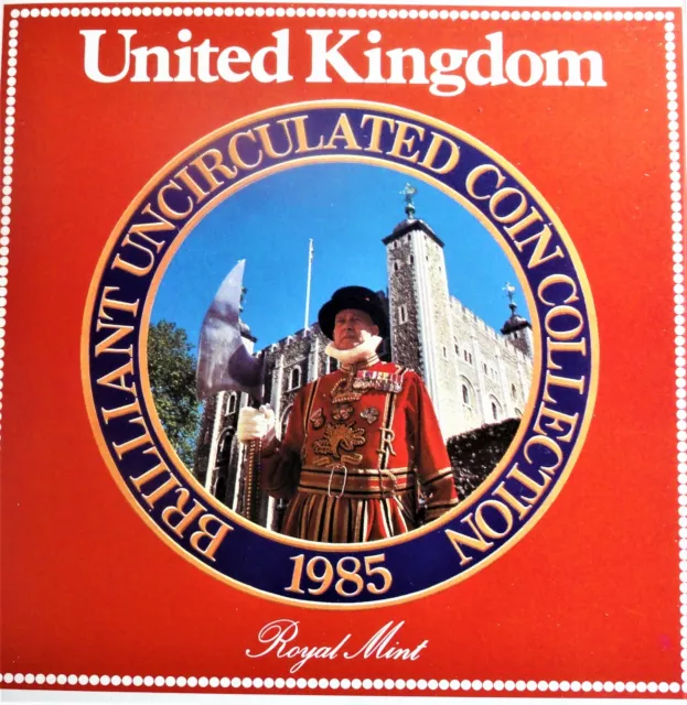 United Kingdom Großbritannien KSM 1985 Uncirculated Coin Collection stgl +Folder