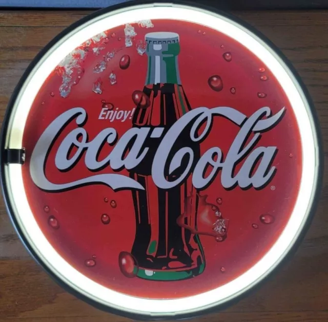 Coca Cola 12" sign Illuminated led man cave sign.