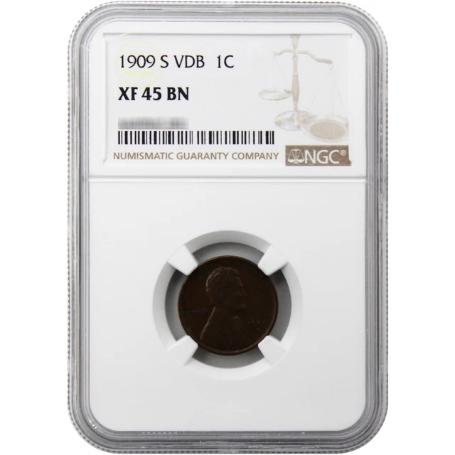 1909-S VDB Lincoln Cent XF45 BN NGC