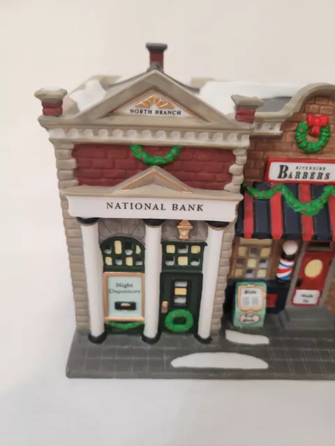 Dept.56 Riverside Row Shops Bank Barber Shop 58888 Christmas in City Box 2