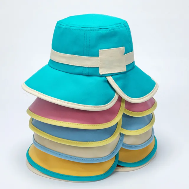 Sun Hat Solid Color Uv Protection Boys Girls Fisherman Cap Soft