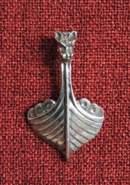 Viking Ship Brooch Lapel Pin Norse Pirate Longship Thor Drakkar Medieval Pewter