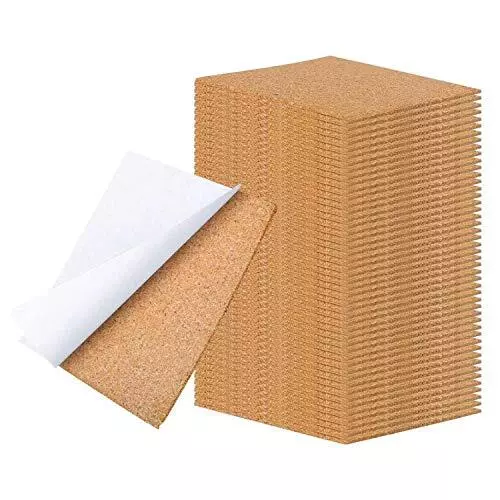 WANBAO 4 x 4 Inch Self Adhesive Cork Squares 100 MM Backing Cork Tiles Sheets...