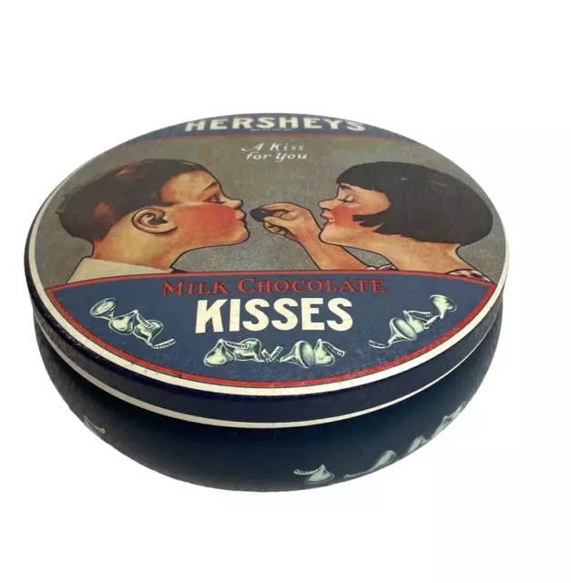 1982 Vintage Hershey's Empty 5" Tin  A Kiss For You Made in England