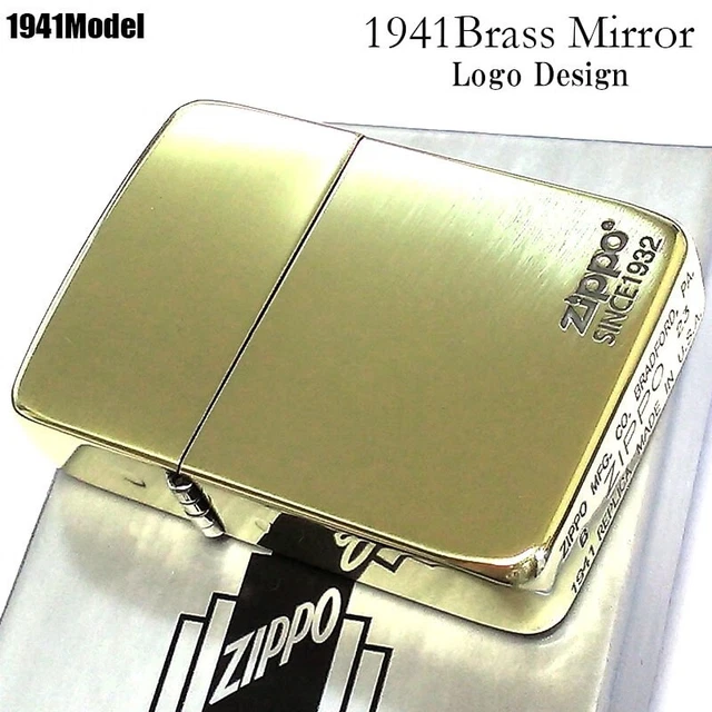 Zippo Oil Lighter Nickel Mirror Logo Design Gold 1941 Replica Case Japan