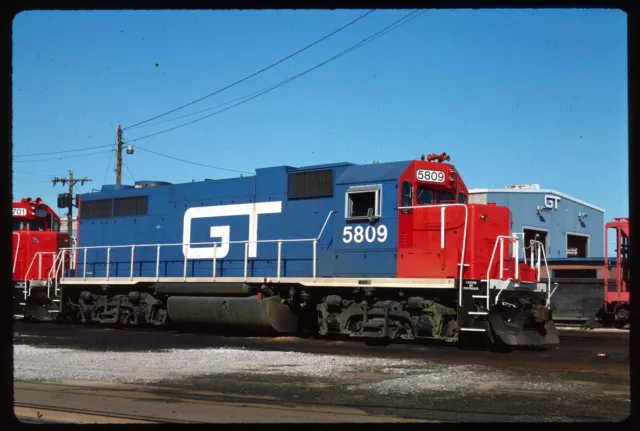 Original Schienenrutsche - GTW Grand Trunk Western 5809 Feuerstein MI 8-20-1988