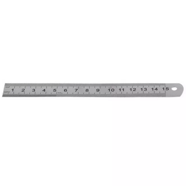 Strumento righello dritto 15 cm doppio lato acciaio inox 6" dignitoso*/t