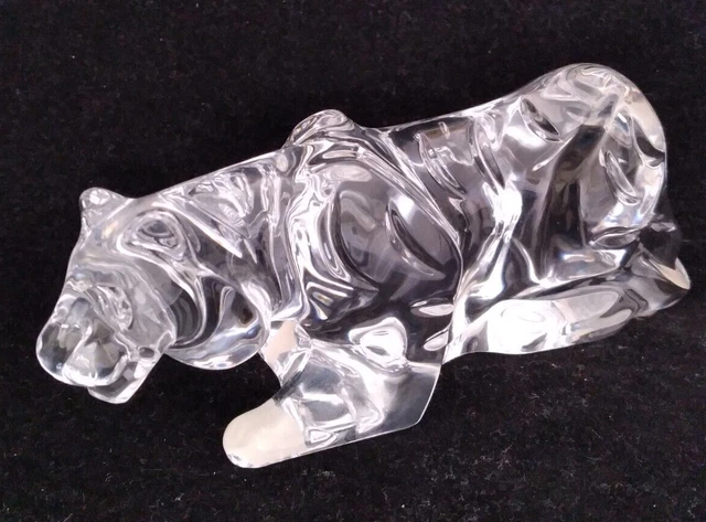 Baccarat France Crystal Glass Sculpture Panther/Jaguar Figurine 5-3/4"L