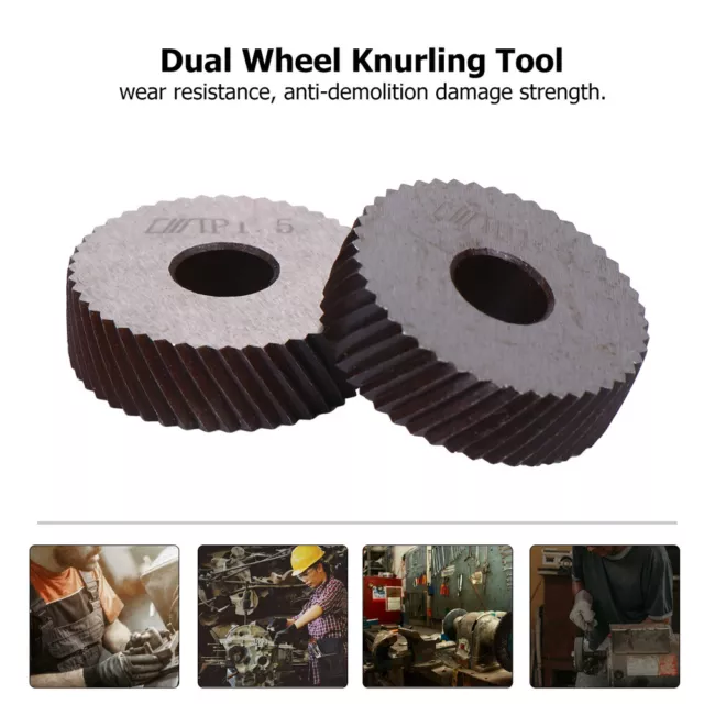 Dual Wheel Knurling Tool Diagonal Wheel Linear Pitch Knurl Set Machine Tools