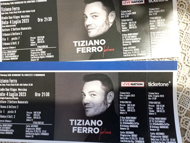 Biglietti 2 Concerto Tiziano Ferro