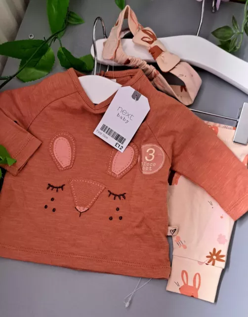 Baby Mädchen Neugeborenes brandneu mit Etikett Next supersoft 3-teiliges Set