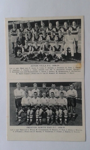 1958-59 Aston Villa/Preston North End Fleetway Teams Karte