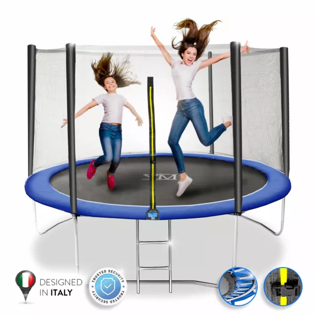 Tappeto elastico 305 cm per saltare da giardino per bambini con rete - Hop