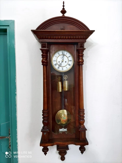 175994 Antico orologio a pendolo a due pesi modello Vienna