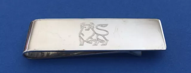 RARE Vintage Tiffany Co 925 Sterling Silver Merrill Lynch Bull Emblem Money Clip