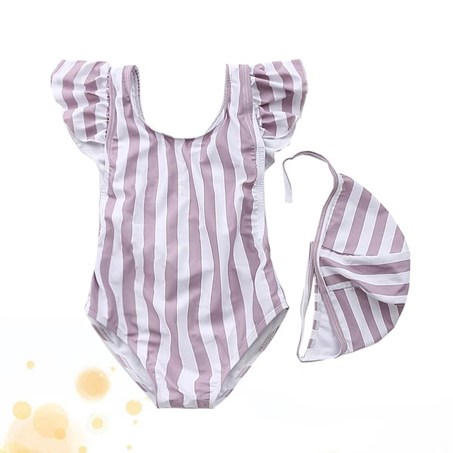 Costume da bagno monopezzo bambina neonato bambini neonato bambine neonato a righe 3