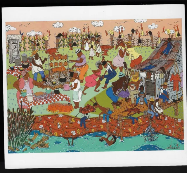 Folk Art By Hambone:Bayou Bar-B-que #175d
