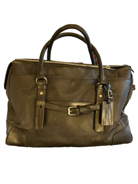 Women’s Tumi Medium Business Leather Tote Bag Black Carry On Travel bag.