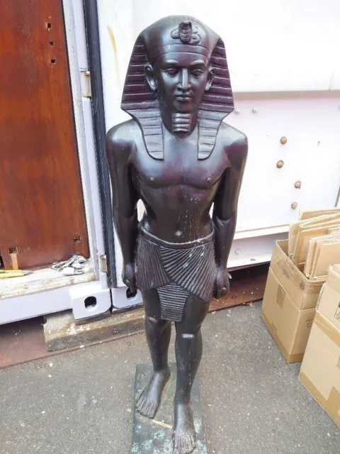 Antique Egyptian Pharaoh Tutankhamen life size 125cm brass statue figurine