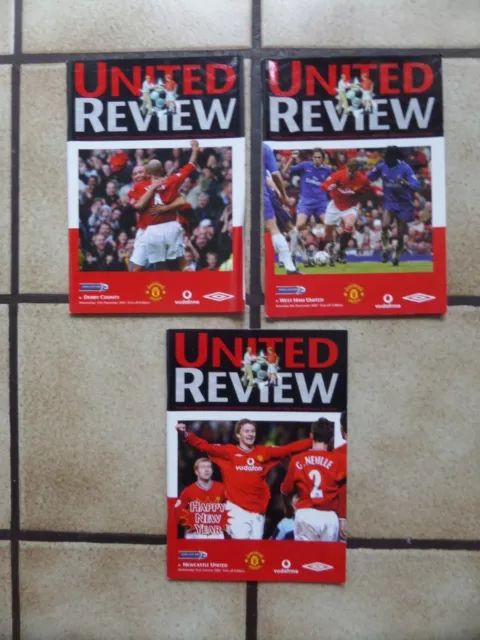 3 x Manchester United Home Football Programmes - Premiership - 2001/2002 - Lot 4