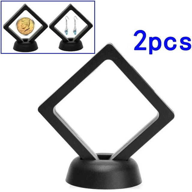 2 pièces cadre d'affichage de pièces flottantes noires 3D pour médailles piè