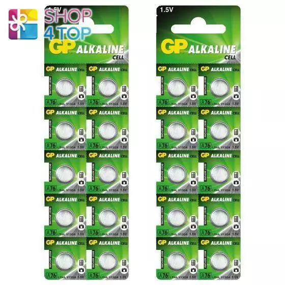 20 Gp Alkaline Cell Lr44 A76 Batteries G13 1.5V Coin Cell Button Exp 2026 New