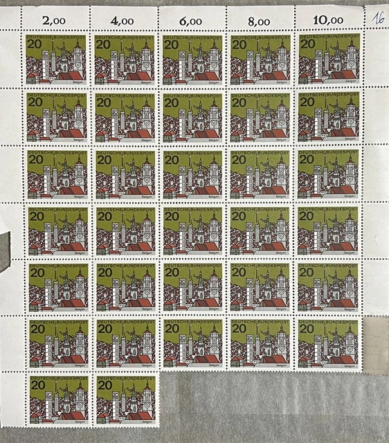 32 ziger Bogen BRD postfrisch 20PF Stuttgart Stadtbild