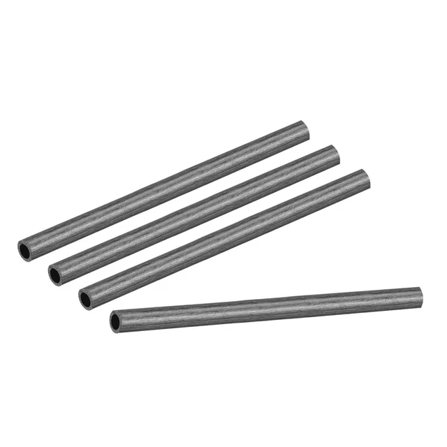 Carbono Fibra Redondo Tubo 5mmx3mmx150mm Ala Pultrusión Tubería 4uds