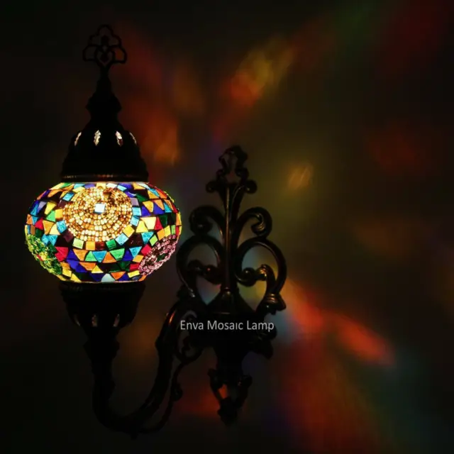 Applique murale en mosaïque Turque Style marocain multicolore lampe lumière