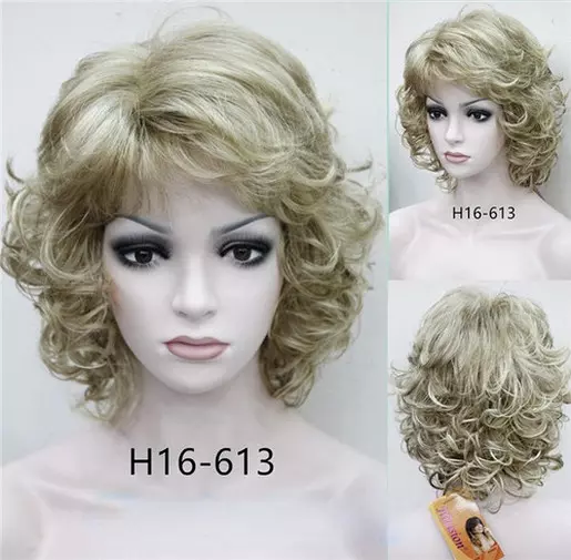 Lady Women Wig Short Curly Wigs Blonde Brown Wine Red Wavy Hair Wig+Wig Cap