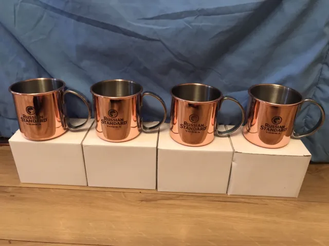 Russian Standard Vodka Moscow Mule 13oz Premium Copper Mug/cup X4