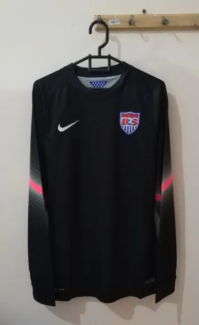 2014 USMNT USA Player Issue Blac Goalkeeper Shirt Maglia Camiseta Maillot M RARE