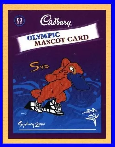 CMC 03# * SYDNEY 2000 OLYMPIC GAMES * Cadbury Mascot Card  03# ATHLETICS *